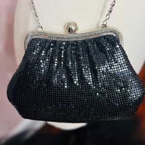 Elegant Black Sequin Evening Bag vintage glamorous